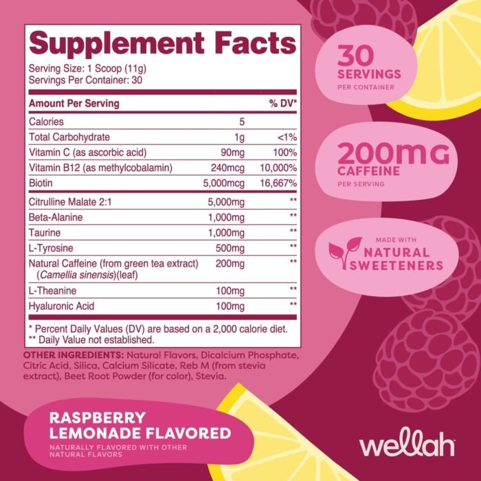 Get-Going Pre-Workout Drink Mix (Raspberry Lemonade Flavored, 30 Servings) - Image 3