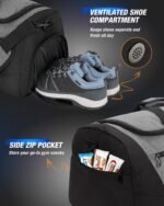 Gonex Gym Duffel Bag with Shoe Compartment Wet Pocket, Large Capacity Sports Duffle Bag for Men Women, Workout & Travel Bag with Multiple Pockets, Black/Gray, Small (30L) - Image 4