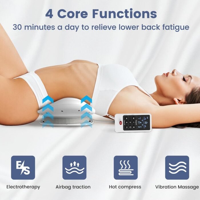 Electric Back Stretcher for Lower Back Pain Relief, 4 in 1 Lower Back Massager with Lumbar Traction, Massager, Heating, Vibration - Image 3