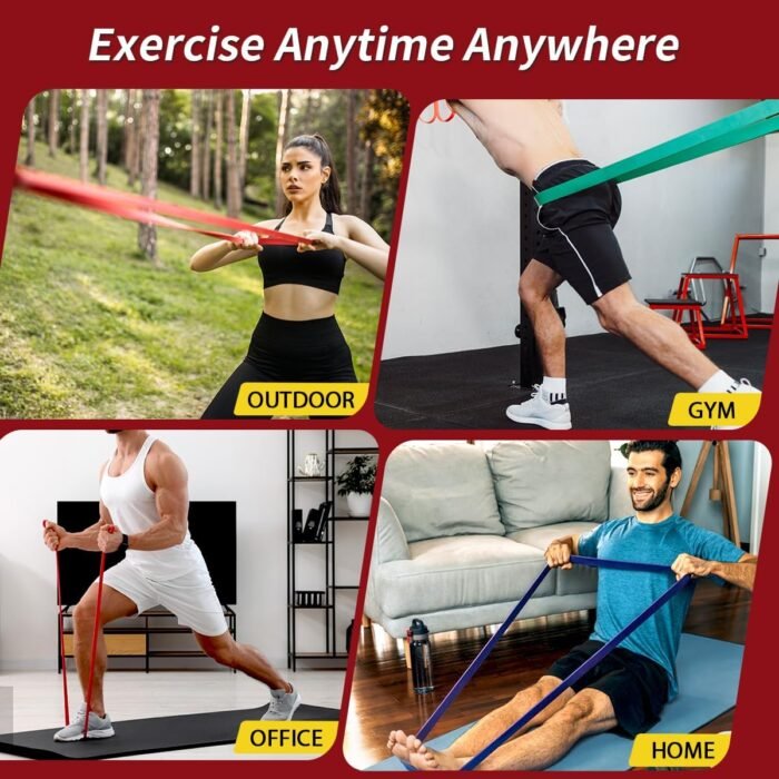 WHATAFIT Resistance Bands, Pull Up Assistance Bands, Exercise Bands, Workout Bands Set for Men and Women Home Fitness, Body Stretching, Strength Training, Physical Therapy - Image 6