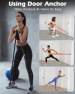 Zacro Resistance Bands, 6 Resistance Levels Pull Up Assistance Bands, Exercise Bands for Men&Women, Heavy Duty Resistance Band Set with Door Anchor, for Working Out, Muscle Training, Physical Therapy - Image 5