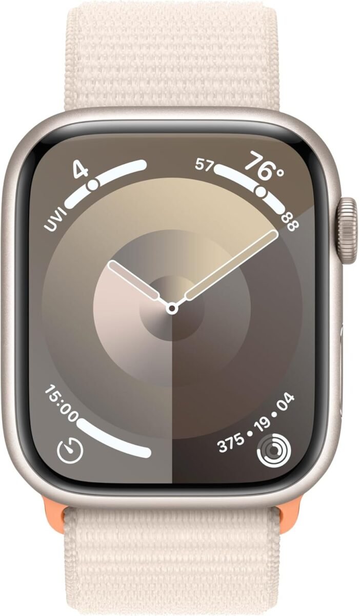 Apple Watch Series 9 [GPS 45mm] Smartwatch with Starlight Aluminum Case with Starlight Sport Loop One Size. Fitness Tracker, ECG Apps, Always-On Retina Display, Carbon Neutral - Image 3