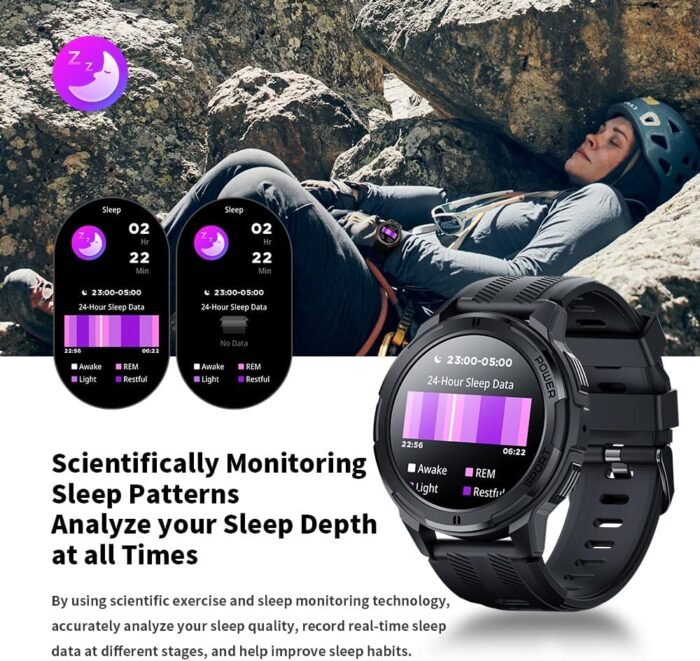 Gravity C25 1.43" AMOLED Smartwatch with Always-On Display, Bluetooth Call, AI Voice, 100+ Sports Modes, Heart Rate & Sleep Monitor, 1 ATM Waterproof, Fitness Tracker for iOS & Android (Gray) - Image 7