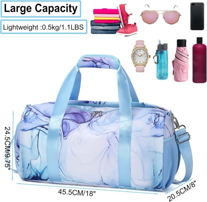 Sports Duffel for Girls Dance Bag Girls Duffle Weekender Bags Teen Gym Travel Ballet Bag with Shoe Compartments - Image 4