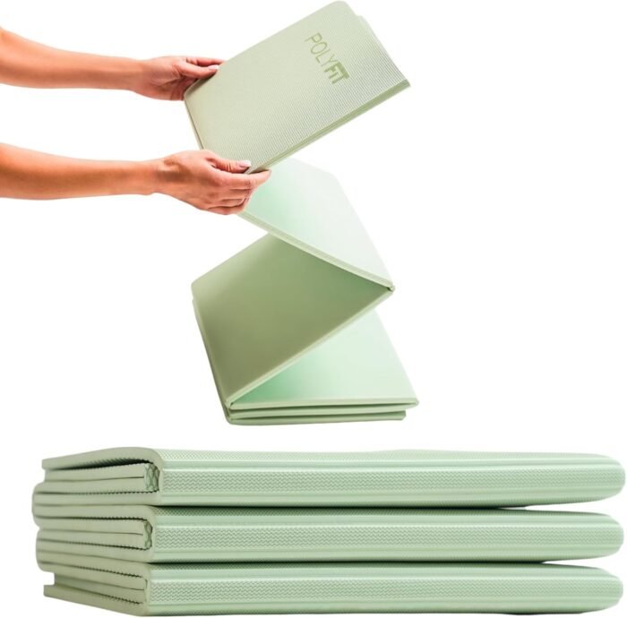 Polyfit Foldable Yoga Mat for Travel and Home Workouts - 7mm Thick - Lightweight, Packable, and Easy to Store - Folding Workout Mat for Women & Men - For Stretching, Yoga & Pilates - Image 2