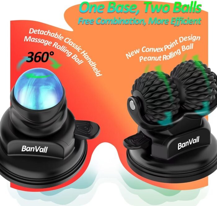 Roller Massage Ball Set for Myofascial Release,Muscles Deep Tissue Massage,Lymphatic Drainage,Wall Mountable Suction Cup for Trigger Point Therapy,Reduce Back Pain and Every Part of The Body - Image 5