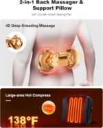 Back Massager with Heat, FSA HSA Eligible, Shiatsu Neck Massagers Deep Tissue Kneading Massage Pillow for Lower Back Leg Shoulder, Lumbar Support Pillow for Office Chair, Gifts for Mom Dad Women Men - Image 3