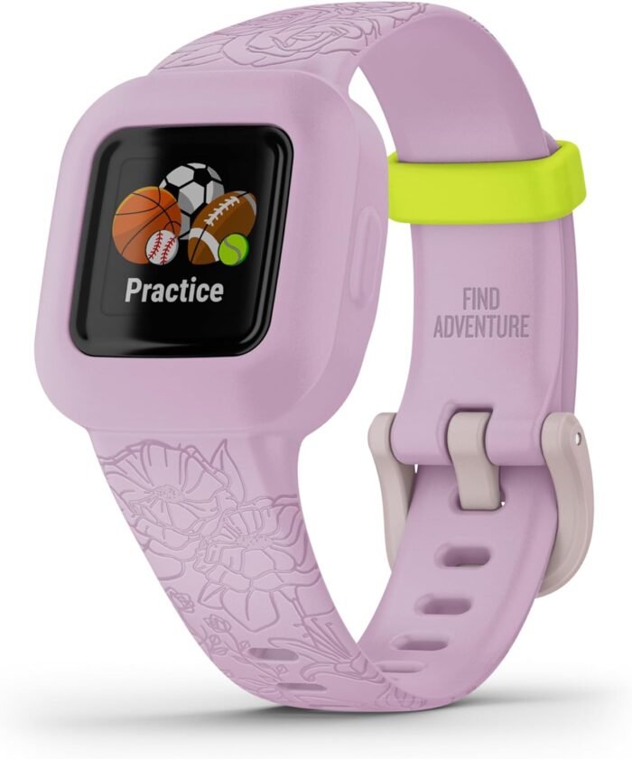 Garmin vivofit jr. 3, Fitness Tracker for Kids, Includes Interactive App Experience, Swim-Friendly, Up To 1-year Battery Life, Lilac Floral - Image 3