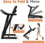 Treadmill for Home, 3-Level Manual Incline, 3.25HP Walking Jogging Running Machine, 320LBS Weight Capacity, 7.6 MPH Max Speed, Compact Portable Treadmills for Home Small/Office - Image 5