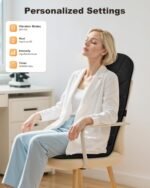 Snailax Back Massager with Heat, Massage Seat Cushion with 10 Motors, Massage Chair Pad for Home Office Use, 5 Modes & 3 Intensity Levels, 2 Heat Settings with 30-60-90 Mins Timer, Gifts for Him Her - Image 4