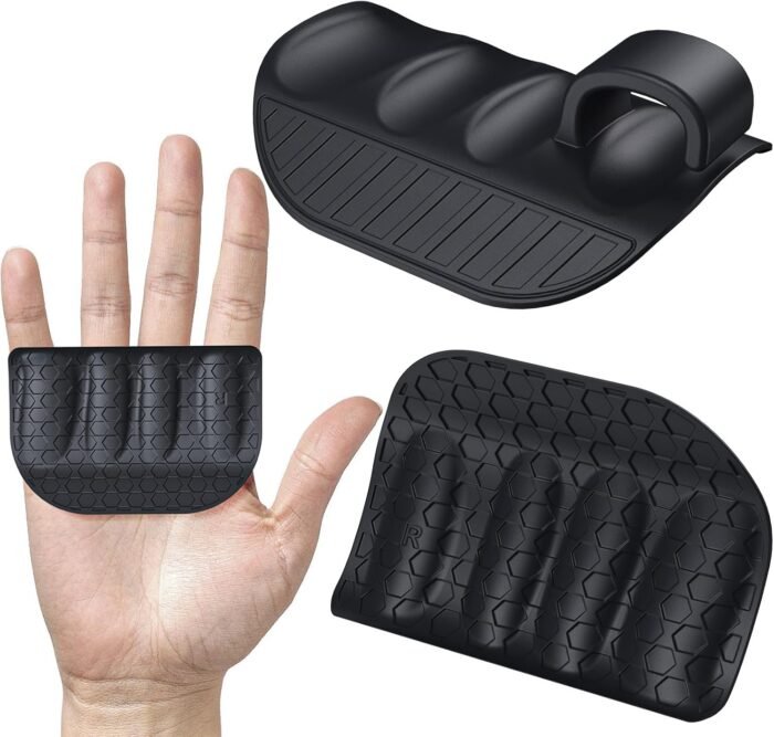 Anti-Slip Silicone Gym Grips, Rubber Workout Grips Pads for Men Women, Ergonomic Hand Palm Protector Gloves for Weightlifting, Deadlift, Rows, Pull-Ups, Exercise, Training, Fitness - Image 2