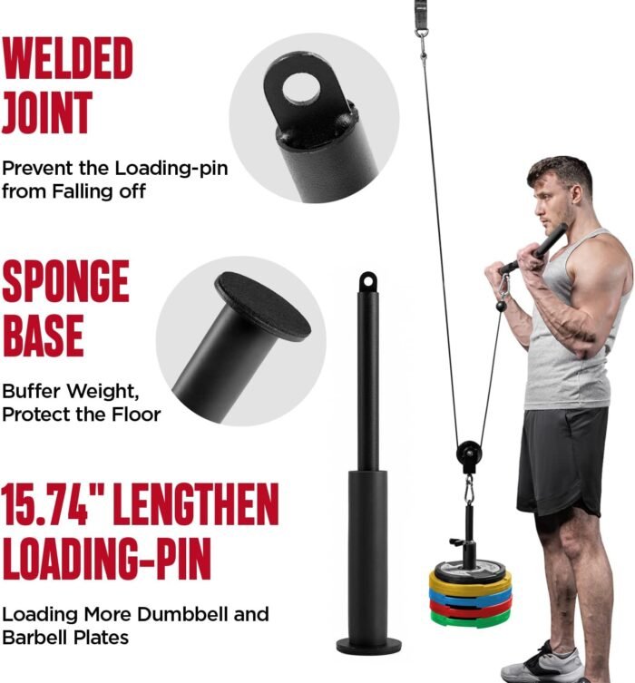 FitBeast Pulley System Gym, Cable Weight Pulley System for Gym LAT Pulldown, Biceps Curl Workout, Ideal Home Gym Equipment for Forearm, Shoulder, Strength Training - Image 4