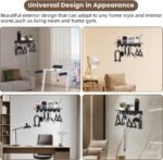Floating Shelf Organizer Compatible with Tonal Accessories Wall Mount Hanger with Hooks T-Lock Adapters Home Gym Weight wall Storage Equipment Metal Rack Holder Bracket Hanger Black Workout Fitness - Image 6