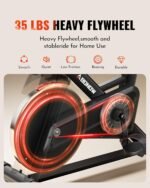 Exercise Bike, Low Noise Stationary Bikes for Home, Adjustable Brake Pad Indoor Cycling Bike, 300lbs Capacity Compact Workout Bike with Tablet Mount & Comfortable Padded Seat - Image 3