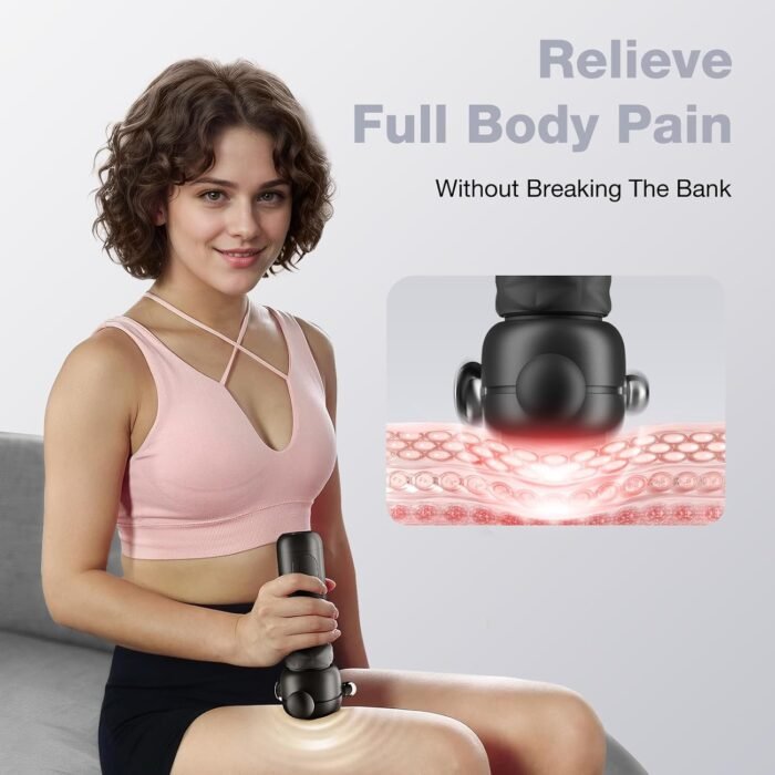 HYAKO SE Muscle Therapy Massage Gun - Deep Tissue Vibration Massager, Non-Invasive Design for Full-Body Care, Pain Relief for Back, Neck, Leg, Shoulder – Gifts for Men and Women (Black) - Image 8