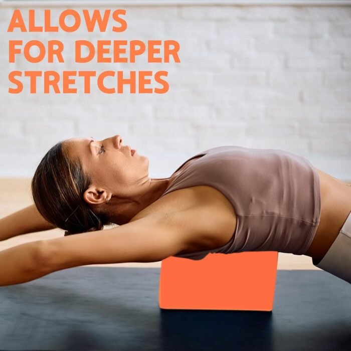Yoga Block, Soft Non-Slip Surface Premium Foam Blocks, Supportive, Lightweight, Odor Resistant, Yoga Accessories for Pilates Meditation General Fitness Stretching Toning（orange） - Image 5