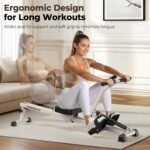 Feierdun Compact Adjustable Rowing Machine for Home 300LBS Weight Capacity with 12 Levels of Resistance for Complete Body Workouts Foldable Hydraulic Rower for Home - Image 7