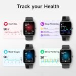 Smart Watch for Men Women, 1.85" HD Smartwatch Compatible iPhone/Samsung/Android (Answer/Make Calls), 100+ Sport Modes Fitness Tracker with Heart Rate/Sleep/SpO2 Monitor, IP68 Waterproof, with 2 Bands - Image 4