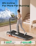 Walking Pad,Treadmill with Incline for Home Office, 2.5HP Portable Under Desk Treadmill with 265 Lbs Capacity,Remote Control, Led Display - Image 3