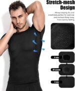 Niksa Men's Compression Shirts, Short Sleeve Athletic Compression Tops Dry Workout T Shirt, Rash Guard Base Layer Undershirt - Image 4