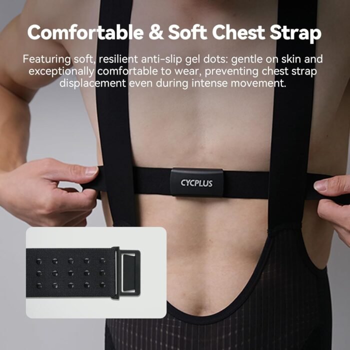 CYCPLUS Heart Rate Monitor Chest Strap H2Pro, Bluetooth ANT+ Heart Rate Monitor Chest Sensor with 500h Battery, IPX7 Waterproof and Dustproof, HRM Works with Strava/Cycplus Fit App - Image 5