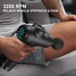 RAEMAO Massage Gun, Handheld Electric Deep Tissue Muscle Massager for Athletes for Pain Relief Attaching 8 Replacement Heads, Percussion Massager with 10 Speeds, Father's Day Gifts, Black - Image 7