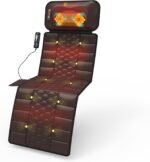 Massage-Mat, Detachable Neck Massager, Full Body Vibration Heating, Massage Pad with 10 Vibrating Motors and 9 Speed Settings for Home Office Use, Brown - Image 2