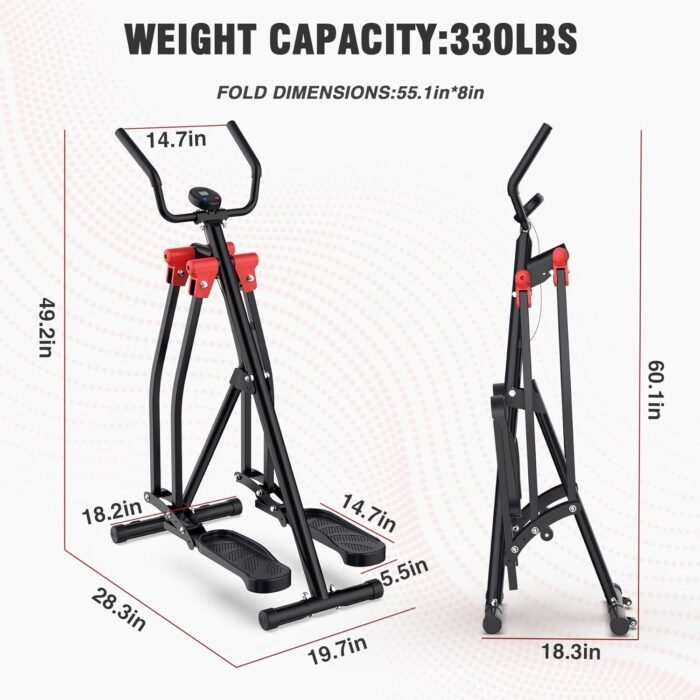 Air Walk Elliptical Glider Machine,Ellipse Home Cross-Training Arm/Leg Cardio Workout Machine for Senior & Adult,Side Sway Action 360 Motion Full-Body Exerciser for Home Gym - Image 3