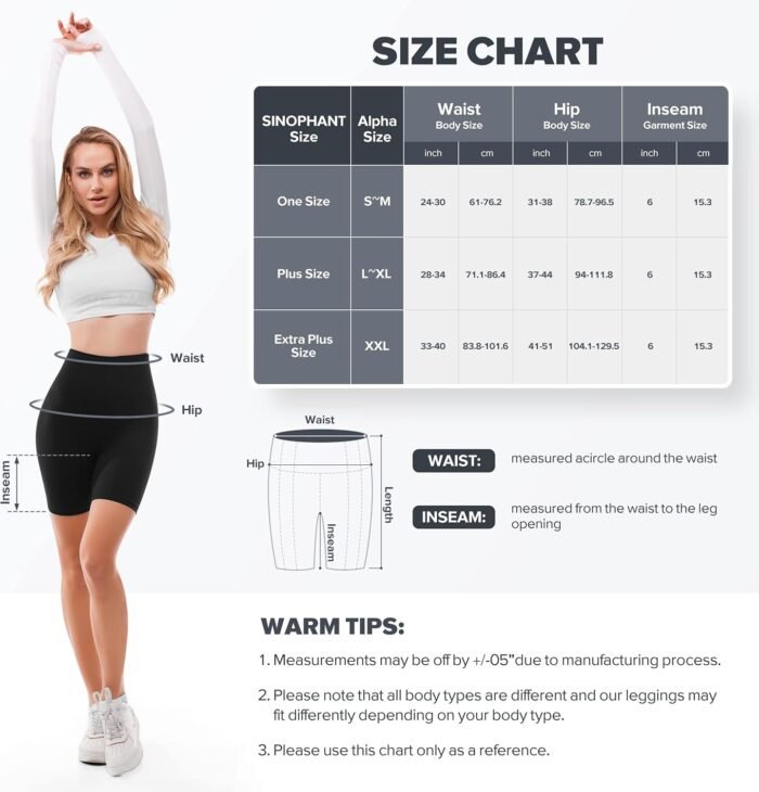 SINOPHANT High Waisted Women Biker Shorts - 6” Buttery Soft Elastic Tummy Control Shorts for Gym, Yoga, Workout - Image 7