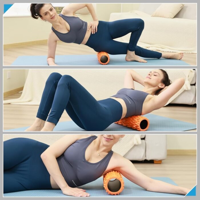 Foam Roller, 15inch Deep Tissue Massager for Muscle Massage, Myofascial Trigger Point Release, Exercise, Yoga, Pilates(Orange) - Image 7