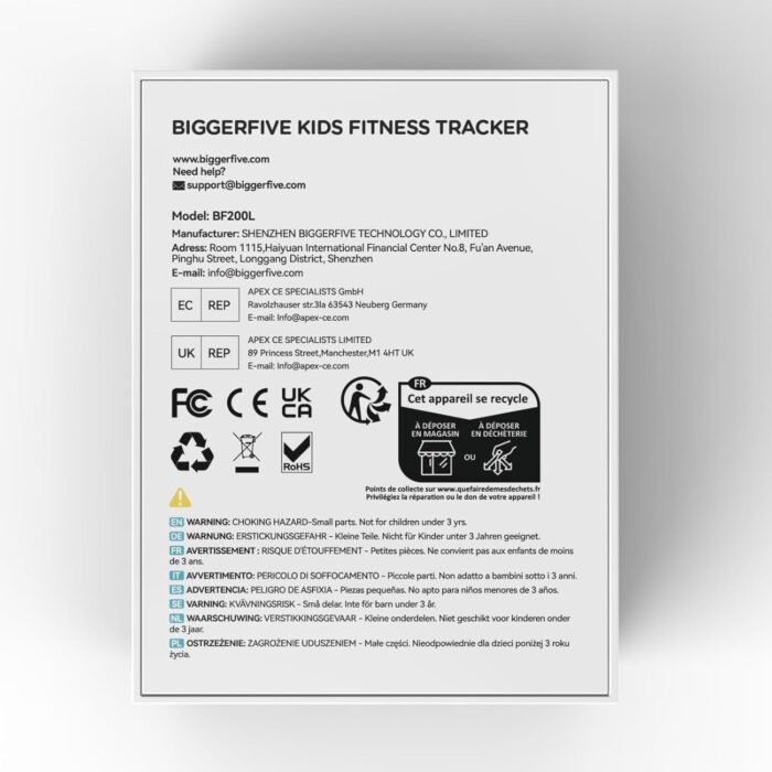 BIGGERFIVE Vigor 2 L Kids Fitness Tracker Watch for Boys Girls Ages 5-15, Activity Tracker, Heart Rate Sleep Monitor, IP68 Waterproof, Pedometer, Calorie Step Counter Watch, Black - Image 9