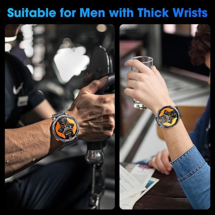 Military Smart Watch for Men 1.75" HD AMOLED Display 730mAh Battery Smart Watches with LED Flashlight for Android iOS（Bluetooth Call Answer/Dial Calls） Fitness Tracker with Heart Rate - Image 7