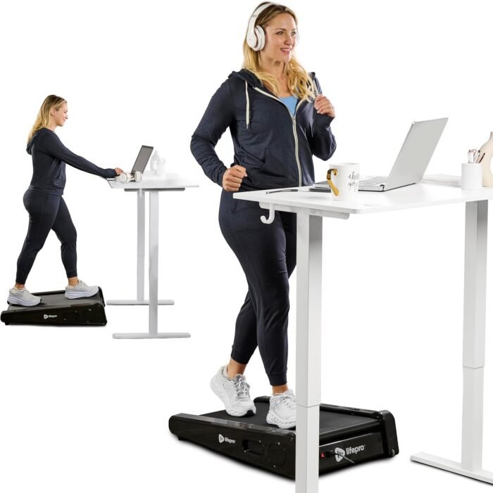 Lifepro Smallest Portable 30in Small Mini Walking Pad Treadmill Installation Free, Adjustable Incline, Under Desk Work Compact Treadmills for Home/Office - Max Load 220Lbs & Speed 3MPH - Image 2