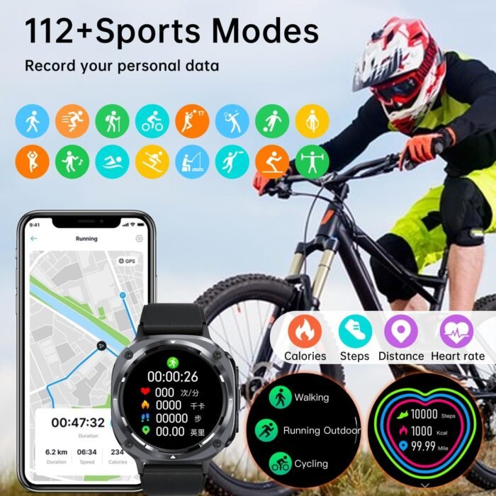 Smart Watch for Men Fitness Tracker: Bluetooth Make Answer Call Digital Mens Watches Waterproof Running Smartwatch for Android Phones iPhone Samsung Compatible Sleep Heart Rate Monitor Step Pedometer - Image 5