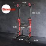 Pooboo Power Tower Dip Station Pull Up Bar for Fitness Home Gym Workout,Multi-Function Adjustable Height Fitness Strength Training Exercise Equipment,with Power Elastic Ropes - Image 8