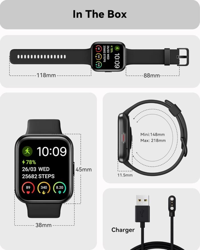 ENOMIR Smart Watch for Men Women(Answer/Make Call), Alexa Built-in,Fitness with Heart Rate SpO2 Sleep Monitor 100 Sports 5ATM Waterproof Activity Trackers and Smartwatches iOS&Android Phones - Image 8