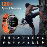 Smart Watch (Call/Notification),1.52'' Military Smart Watches for Men, Two Style Kits,Flashlight,100+Sport Modes/Heart Rate/Sleep Monitor/Pedometer, Fitness Tracker Android Phones iPhone Compatible - Image 5