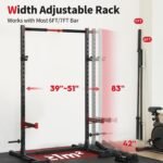 FLYBIRD Squat Rack with Pull-Up Bar, Adjustable Multi-Functional Power Rack, Inner Width Squat Rack Stand Suitable for 6FT,7FT Barbell for Home Gym Equipment… - Image 3