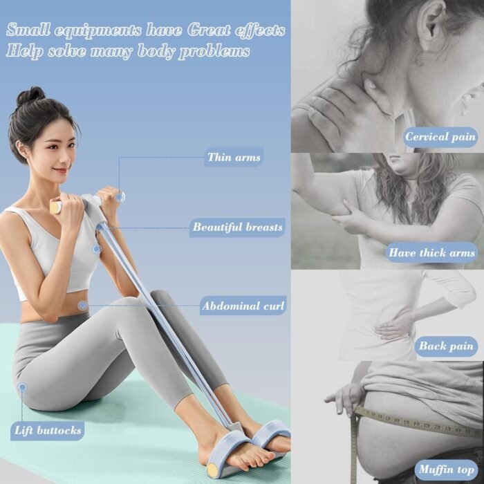 Foot Pedal Resistance Band,6-Tube Pedal Puller Resistance Rope,Yoga Elastic Exercise Bands, for Women Jump Fitness, Abdomen/Arm Weight/Waist/Leg Stretching Slimming Training - Image 3