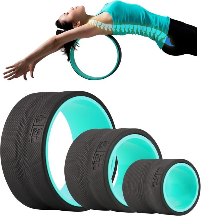 Back Roller Wheel- Foam Padded Back Stretcher Wheel with Center Spine Cradle-Back Pain & Stretching- Deep Tissue Massage Roller for Back (Set of Three- Medium, Small and Extra Small) - Image 2