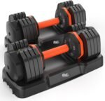 25LB 55LB Adjustable Dumbbells Set, 5LB to 25LB Dumbbell Pair,15LB to 55LB Weight Set of 2, Home Gym 50lbs/110lbs, Anti-Slip Handle for Exercise Equipment - Image 2