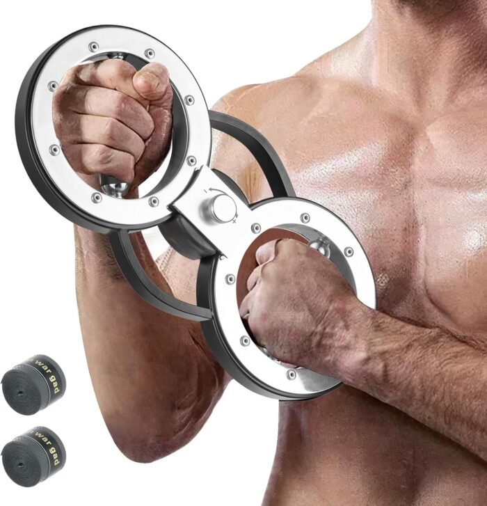 GYMAX Burn Machine, 12LBS Spinning Arm Trainer with Adjustable Resistance, & 360 Degree Rotating Grips, Upper Body Workout Rotator for Forearm, Shoulder, Chest, Home Gym Exercise - Image 2