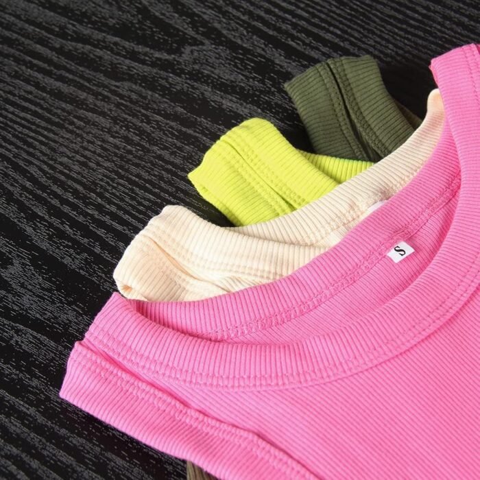 GEMBERA Womens Sleeveless Racerback High Neck Casual Basic Cotton Ribbed Fitted Tank Top - Image 6