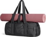 BAGSMART Reiki Gym Bag for Women, Yoga Mat Duffle Bag with Wet & Dry Pocket, Quilted Sports Bag for Weekend/Swimming, Black - Image 2