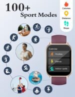RUIMEN Smart Watches for Men Women (Answer/Make Calls, 2 Bands Included), 1.8" Smartwatch for iOS/Android Phones, Fitness Tracker Heart Rate/Sleep Monitor Digital Watch Waterproof Purple - Image 5