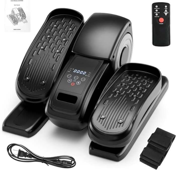 Under Desk Elliptical - Quiet Portable Mini Exercise Seated Pedal Exerciser Electric Leg Exerciser for Home Office Fitness with Adjustable Speed & LCD Display - Image 2
