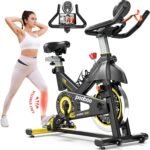 pooboo Exercise Bike, Adjustable Magnetic/Brake Pad Resistance Silent Belt Drive, Indoor Cycling Bike for Home Cardio, Fitness Stationary Bike with 350lbs/300lbs Weight Capacity &Upgraded Version Seat - Image 2