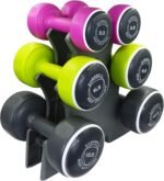 Body Sculpture Weights Set Free-Weight Dumbbell Set with Rack Set includes 3, 6 and 12 lb Weights ideal for men and women for small and large muscle groups - Image 2