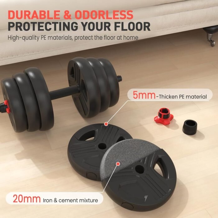 Adjustable Dumbbells Set, 20/30/40/60/80lbs Free Weight Set with Connector of 2 Convertible to Barbell, Fitness Exercises for Home Gym Suitable Men/Women - Image 4