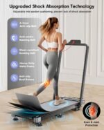 Foldable Treadmill with 8% Incline, Upgrade 3.5HP Low Noise Walking Pad Treadmill with Handle Bar, Trisomy 4 in 1 Portable Under Desk Treadmills for Home/Office, 330 Lbs Capacity, APP & Remote Control - Image 5